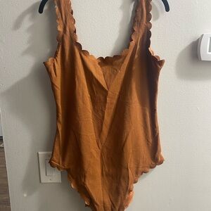 AERIE Scalloped Edge One Piece Swimsuit - Orange